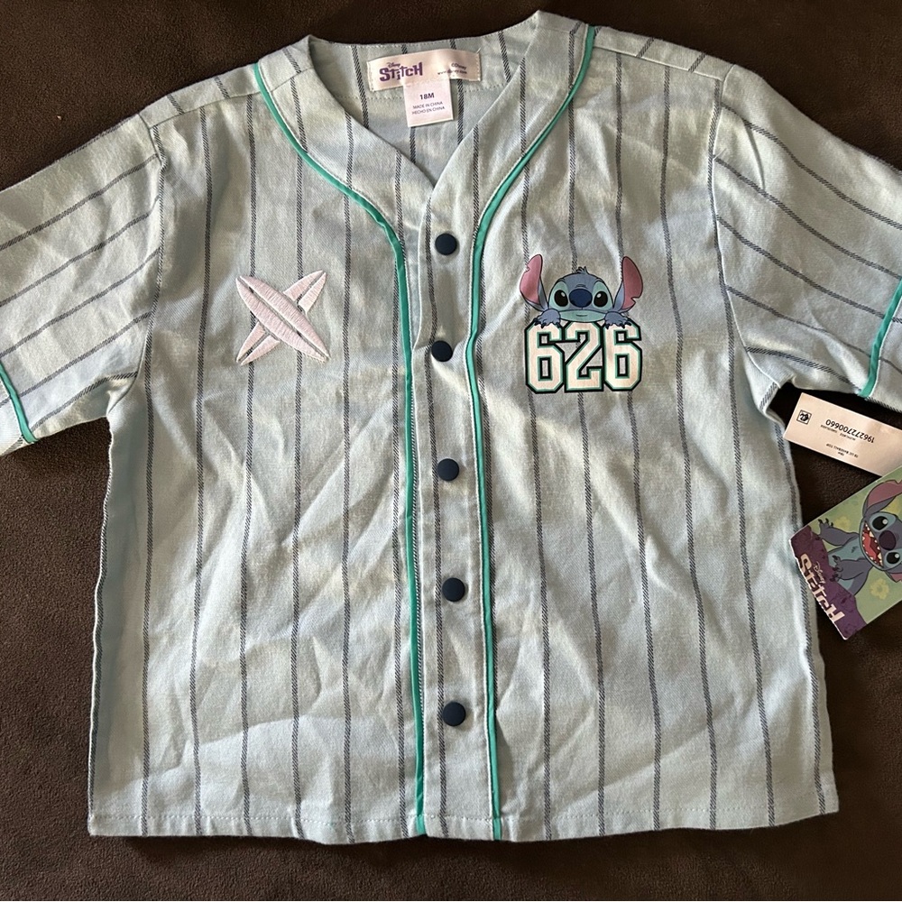 Disney Stitch Kids Jersey - Light Blue and Teal